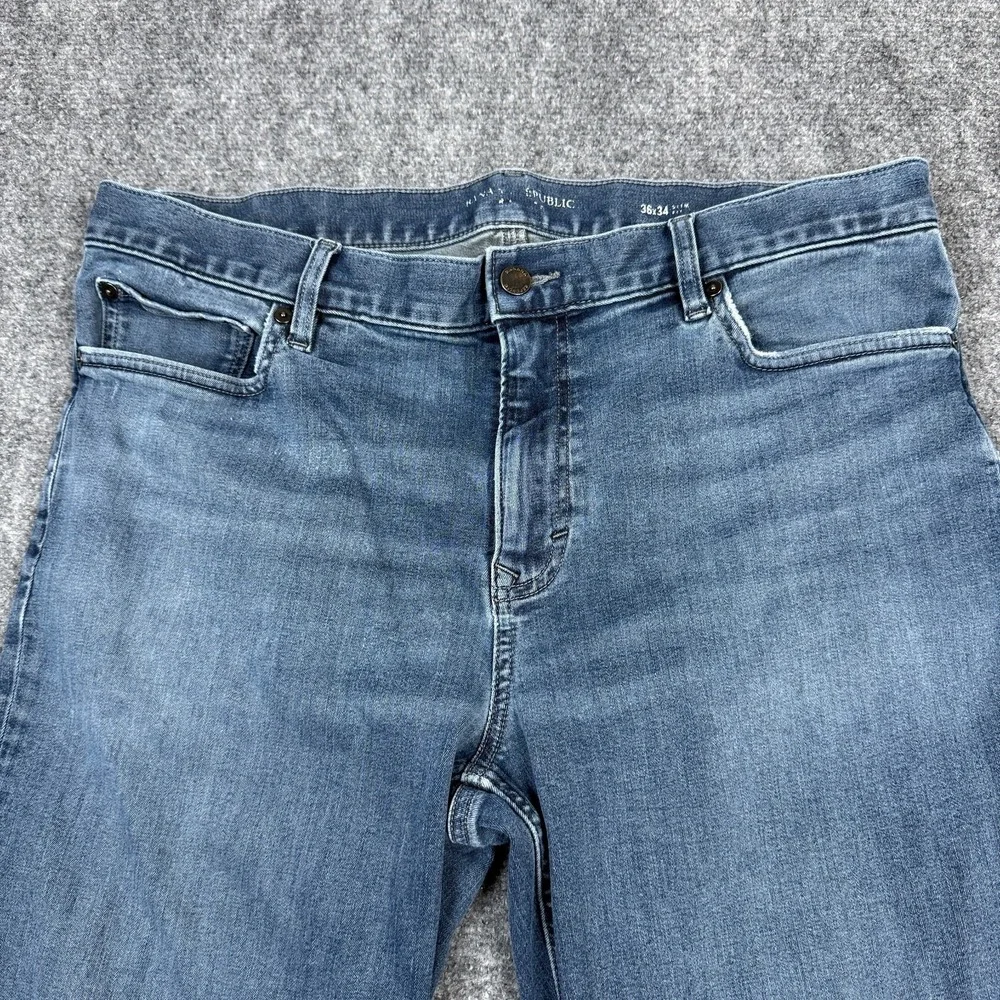 Banana Republic Men's Jeans Slim Fit Size 36x34 Blue Denim Pants FLAW